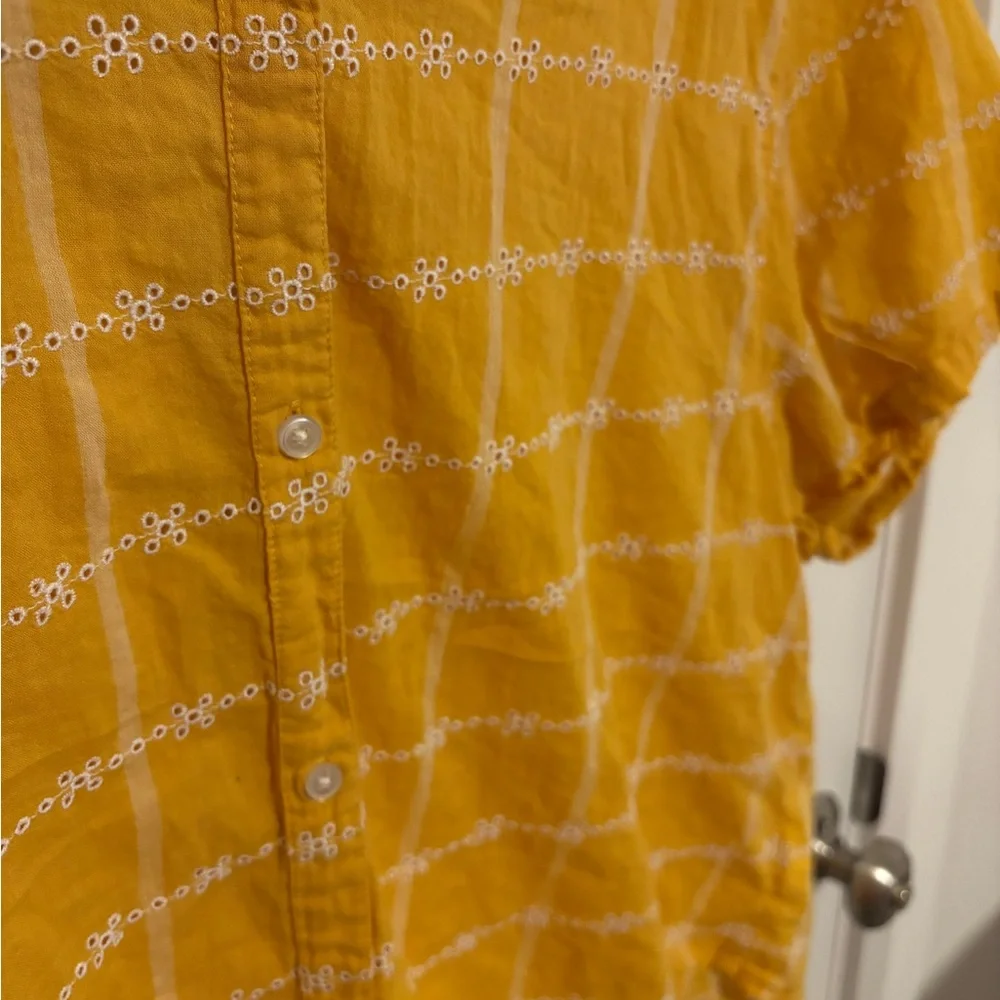 Lucky Brand Mustard Yellow Short Sleeve Button Down - Picture 2 of 4